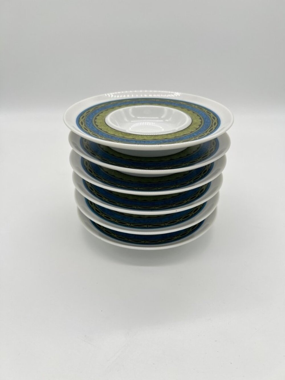 Set of 6 Vintage Sango Aquarius 204 Japan Sauce Dishes